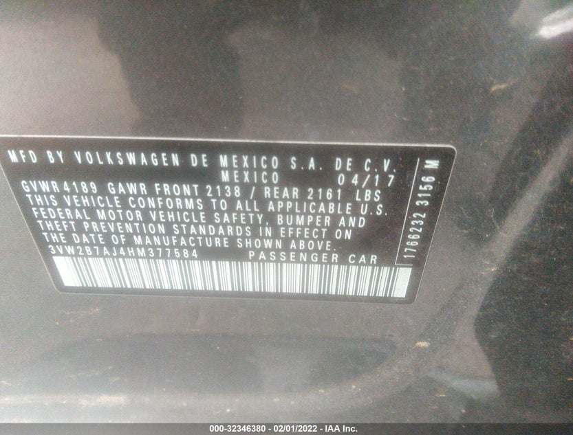 3VW2B7AJ4HM377584