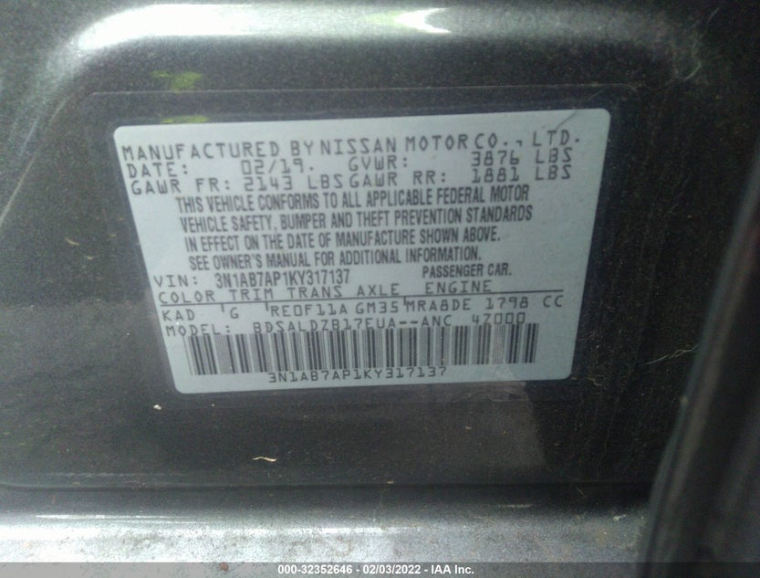 3N1AB7AP1KY317137
