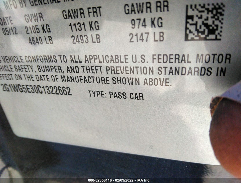 2G1WG5E30C1322662