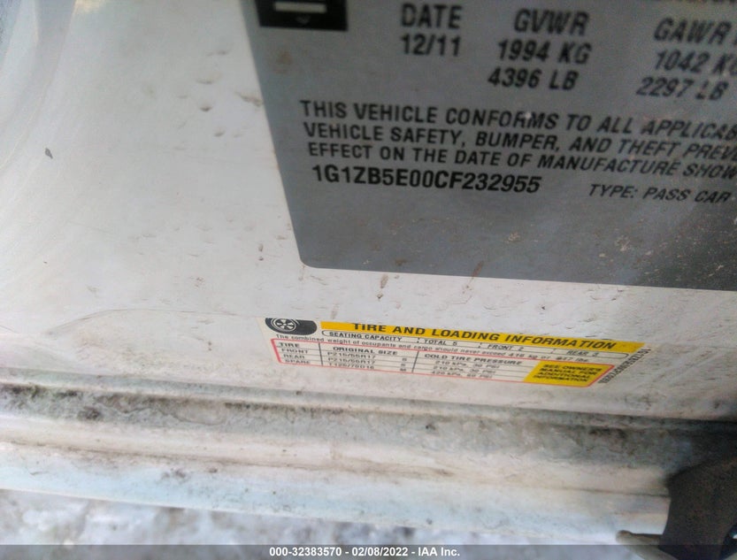1G1ZB5E00CF232955