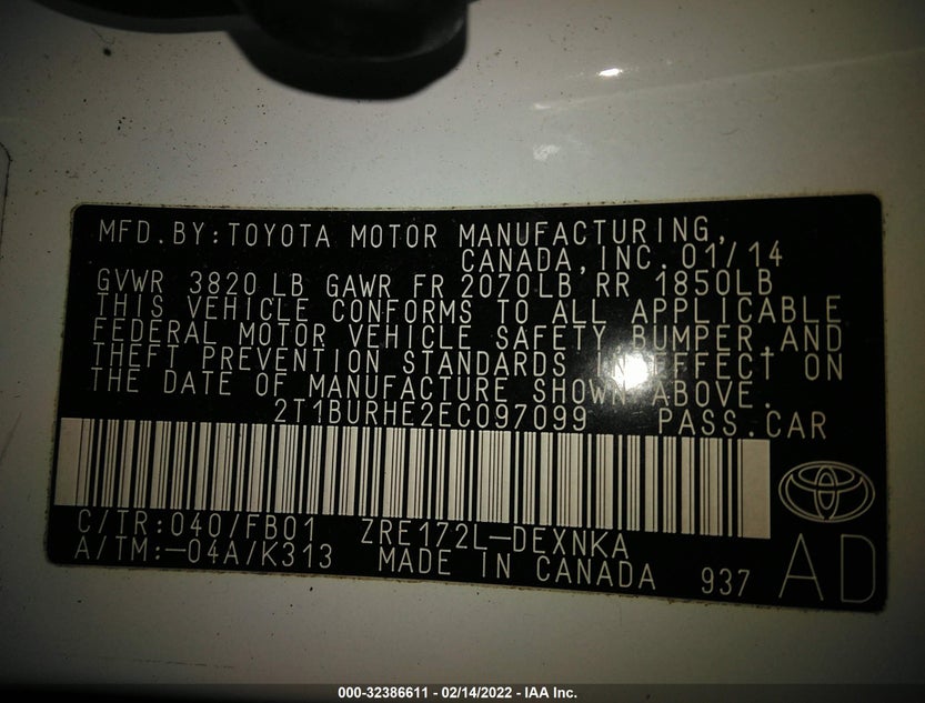 2T1BURHE2EC097099