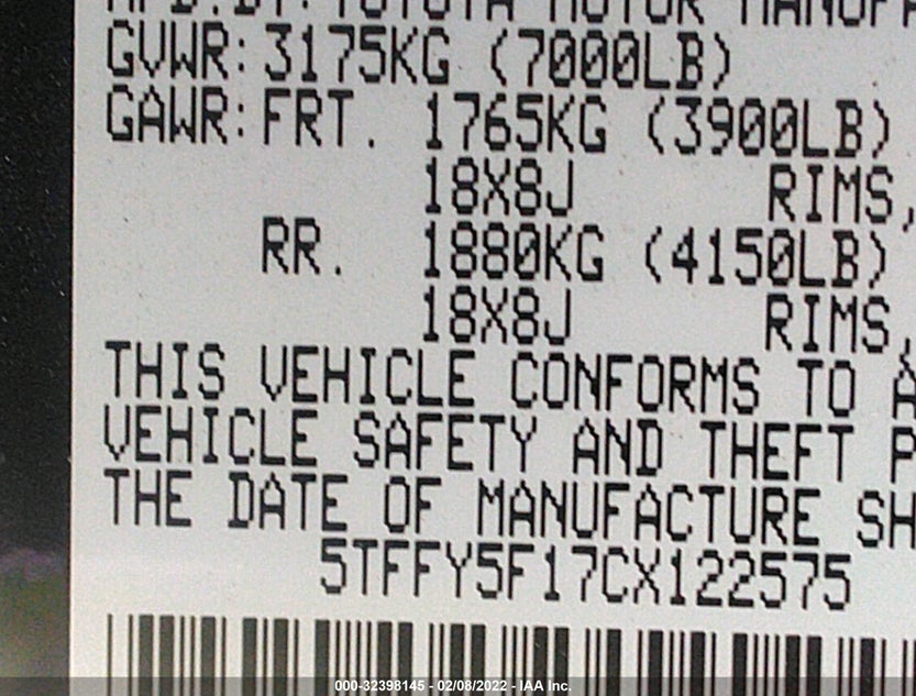5TFFY5F17CX122575