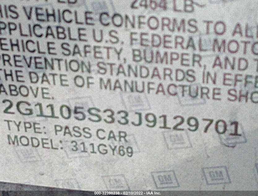 2G1105S33J9129701