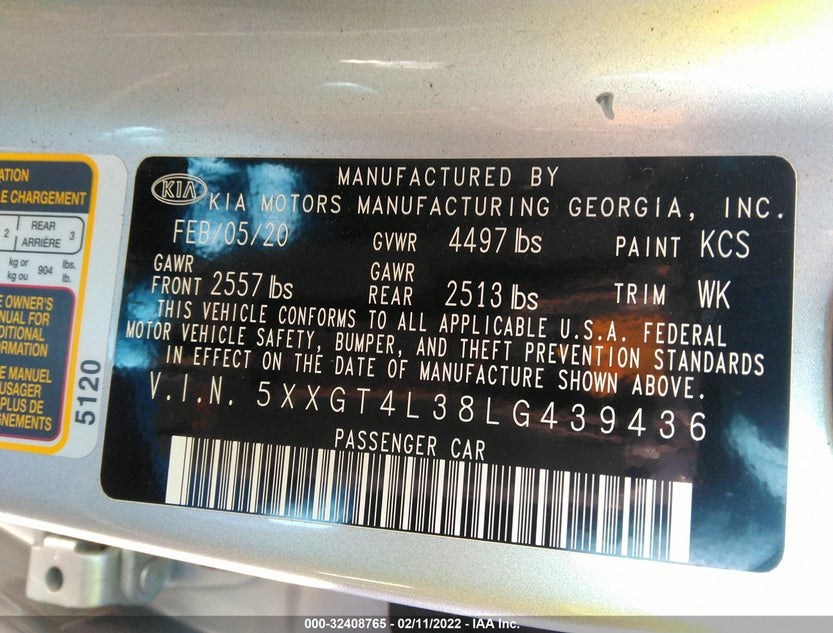 5XXGT4L38LG439436