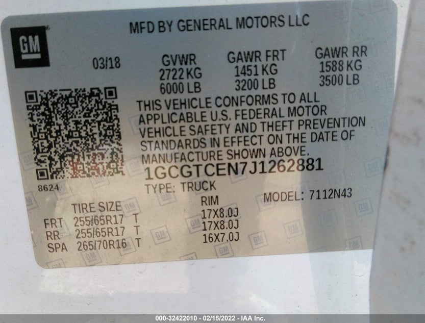 1GCGTCEN7J1262881
