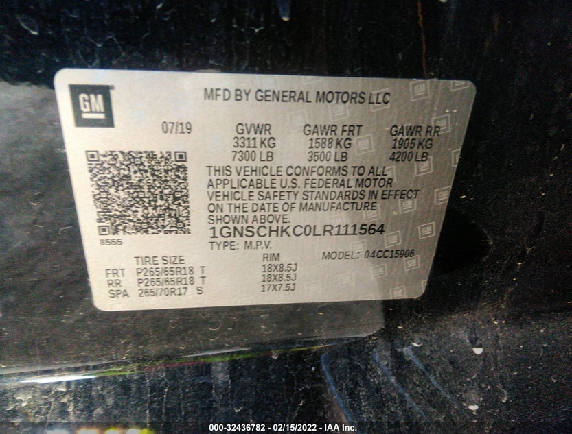 1GNSCHKC0LR111564
