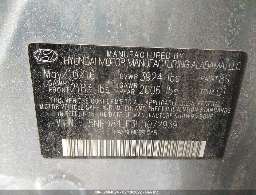 5NPD84LF3HH072939