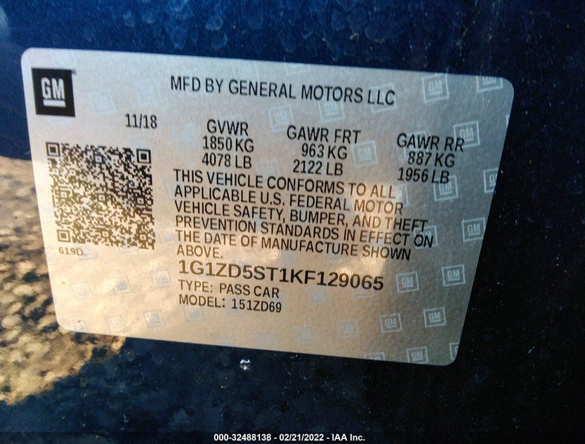 1G1ZD5ST1KF129065