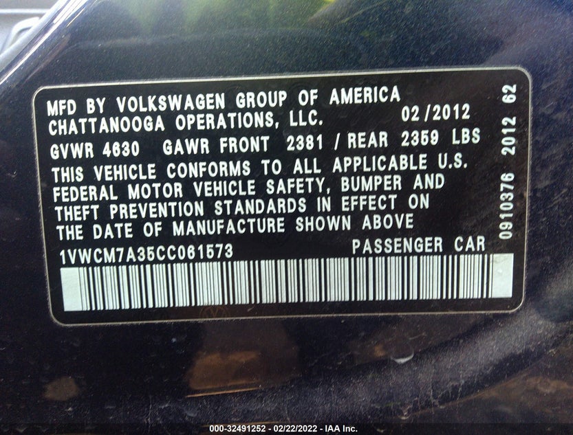 1VWCM7A35CC061573