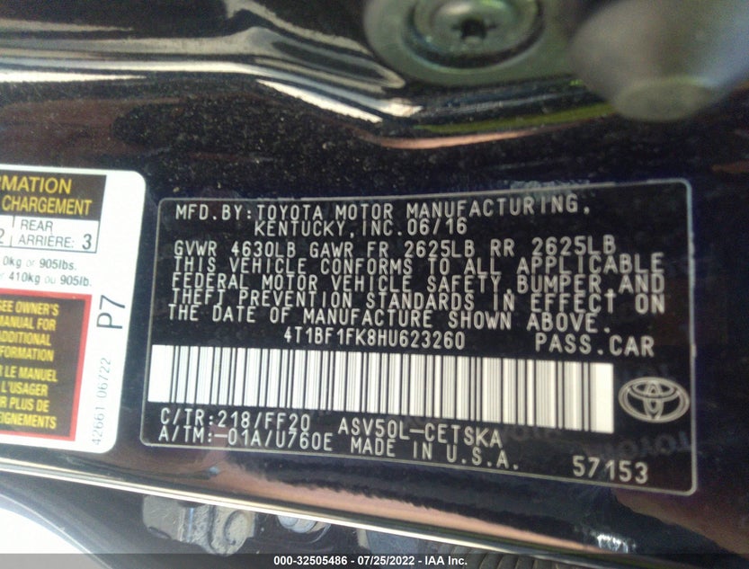 4T1BF1FK8HU623260