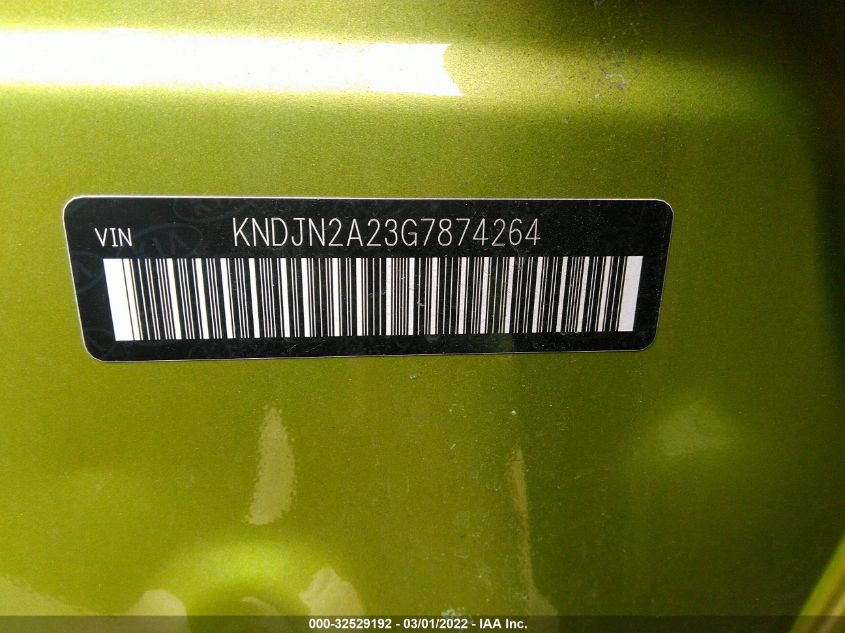 2016 Kia Soul VIN: KNDJN2A23G7874264 Lot: 32529192