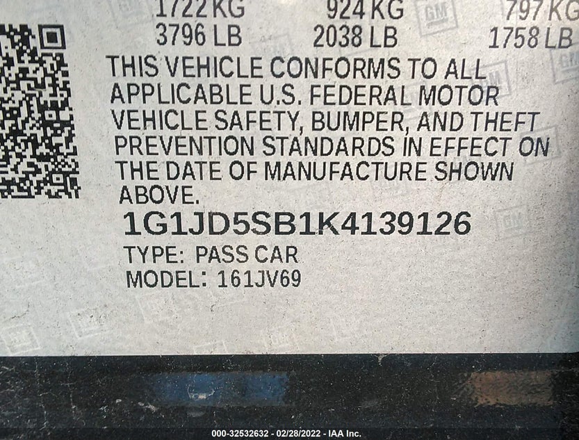 1G1JD5SB1K4139126
