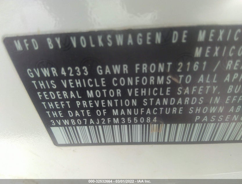 3VWB07AJ2FM355084