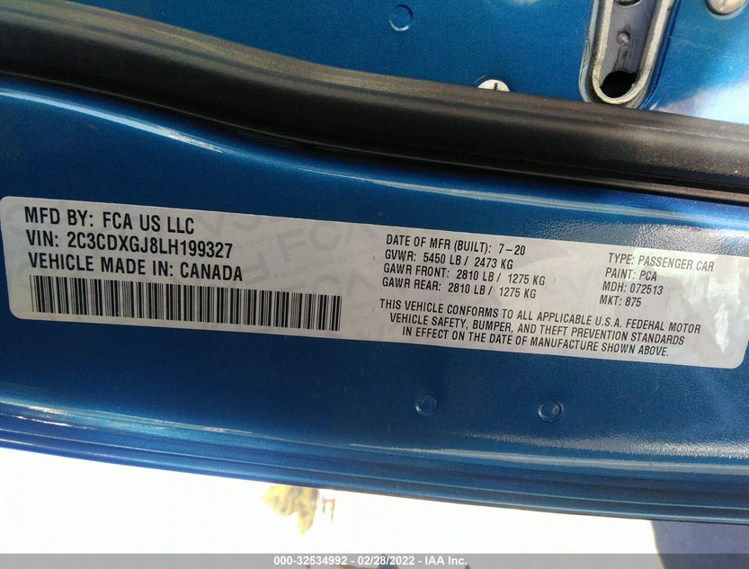 2C3CDXGJ8LH199327
