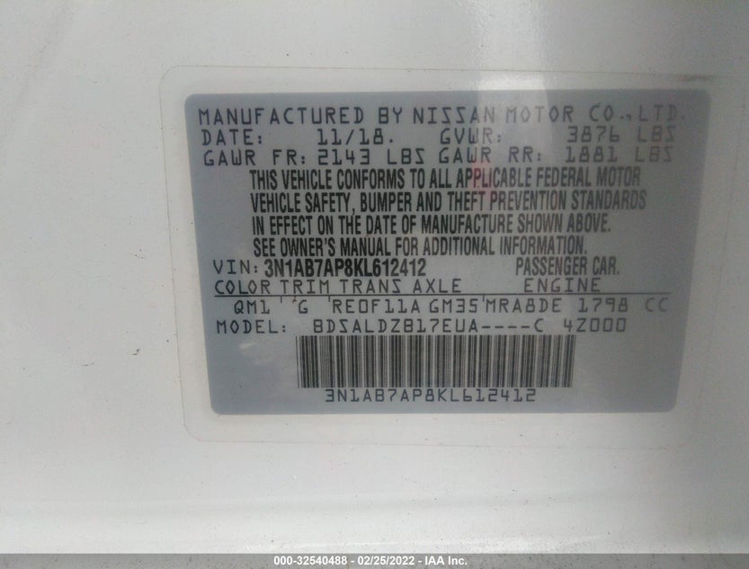 3N1AB7AP8KL612412