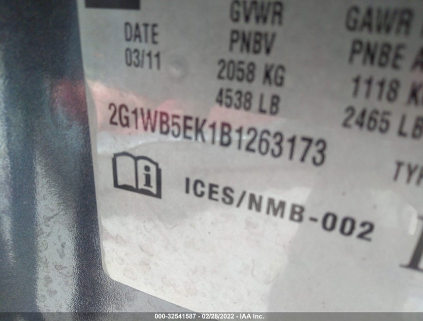 2G1WB5EK1B1263173