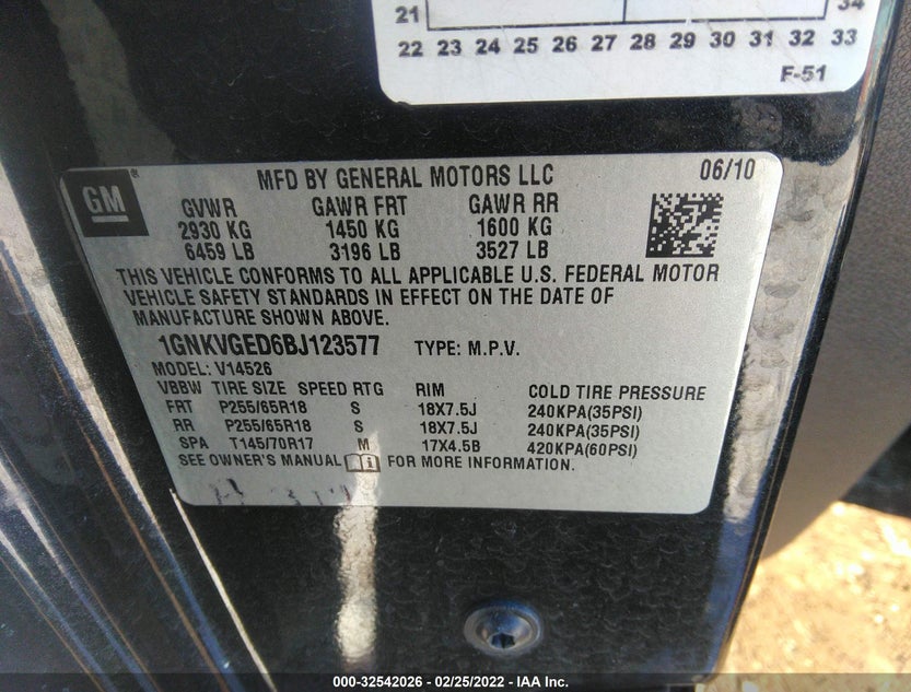1GNKVGED6BJ123577