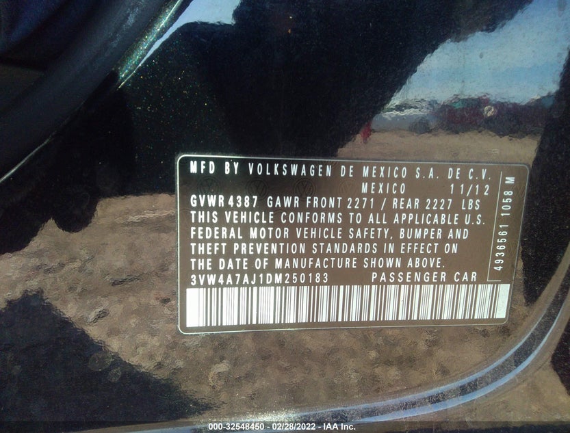 3VW4A7AJ1DM250183