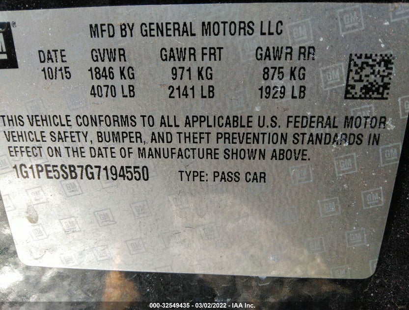 1G1PE5SB7G7194550