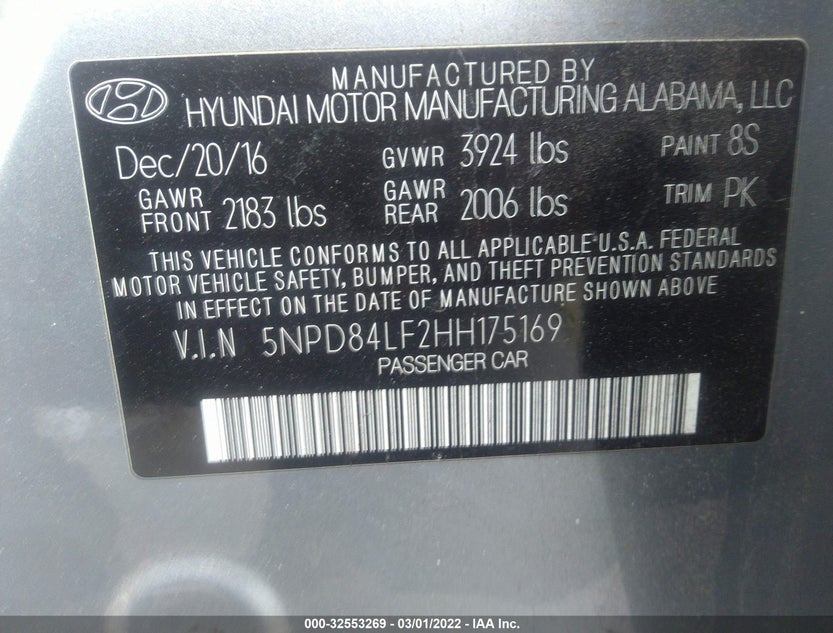 5NPD84LF2HH175169