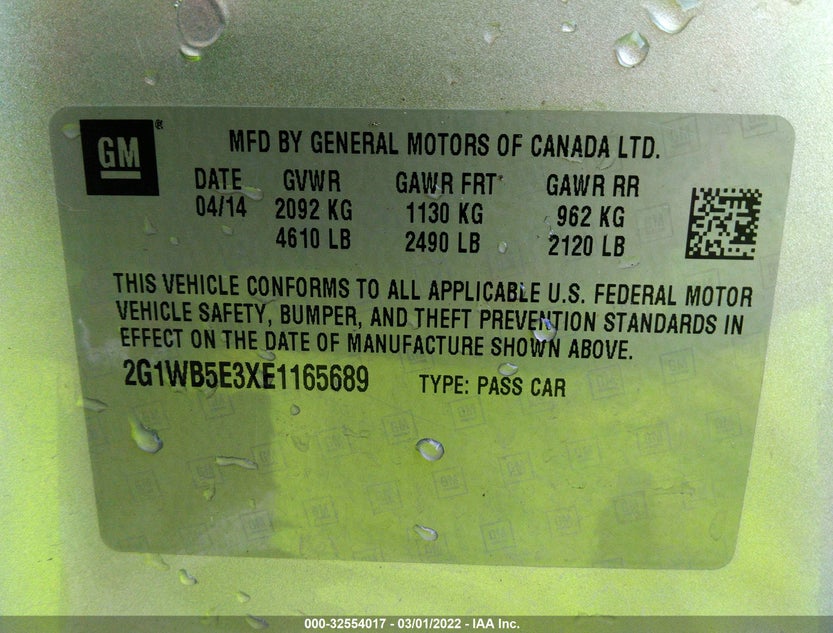 2G1WB5E3XE1165689