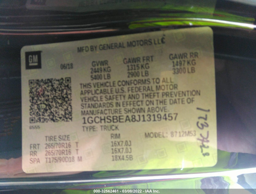 1GCHSBEA8J1319457