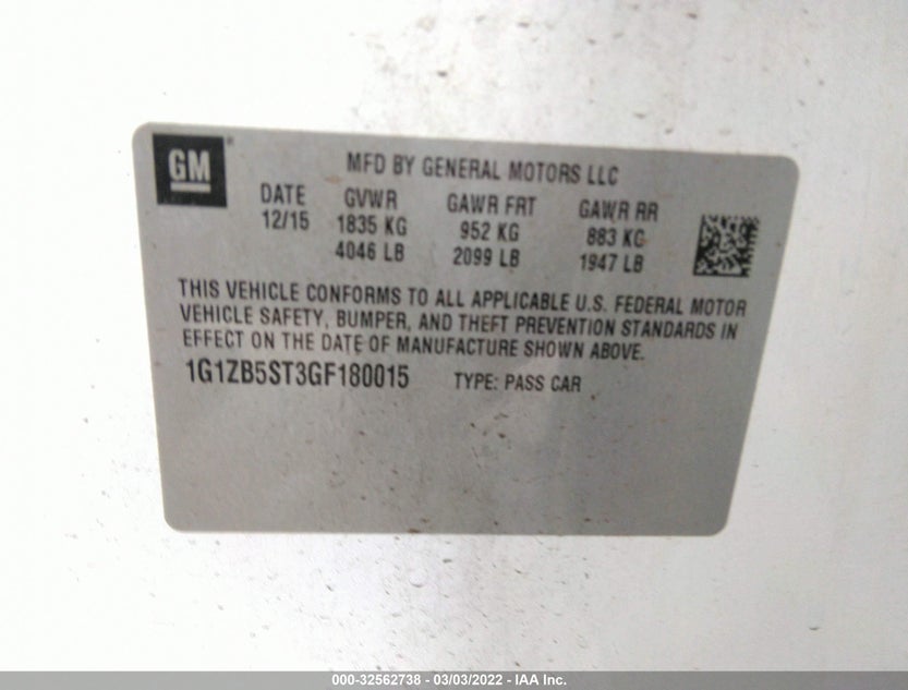 1G1ZB5ST3GF180015