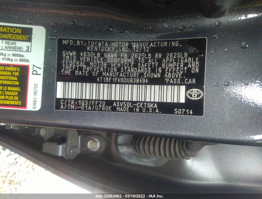 4T1BF1FK6DU638494