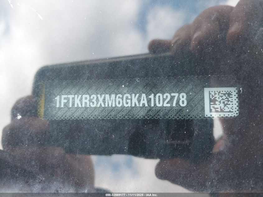 2016 Ford Transit Cargo Van VIN: 1FTKR3XM6GKA10278 Lot: 32569177