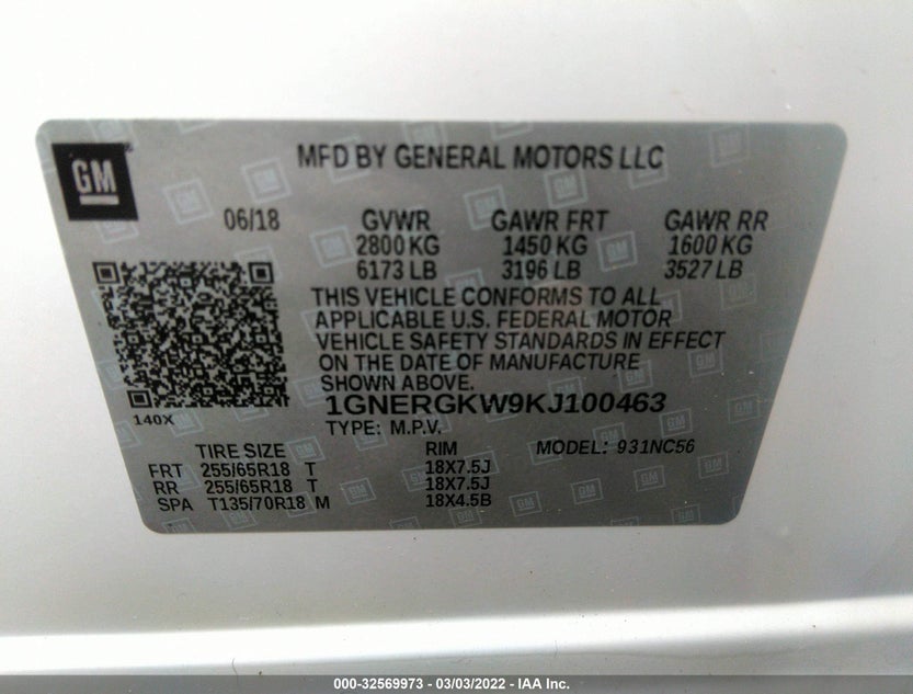 1GNERGKW9KJ100463