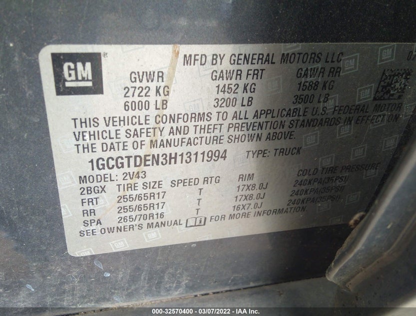 1GCGTDEN3H1311994