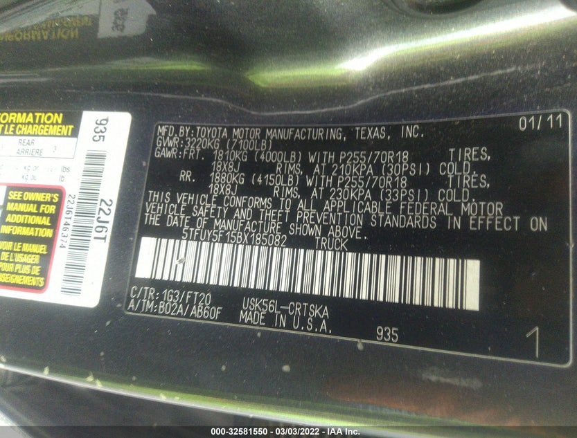 5TFUY5F15BX185082