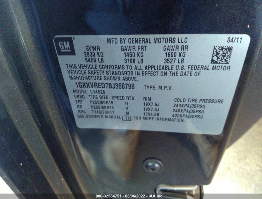 1GKKVRED7BJ368798