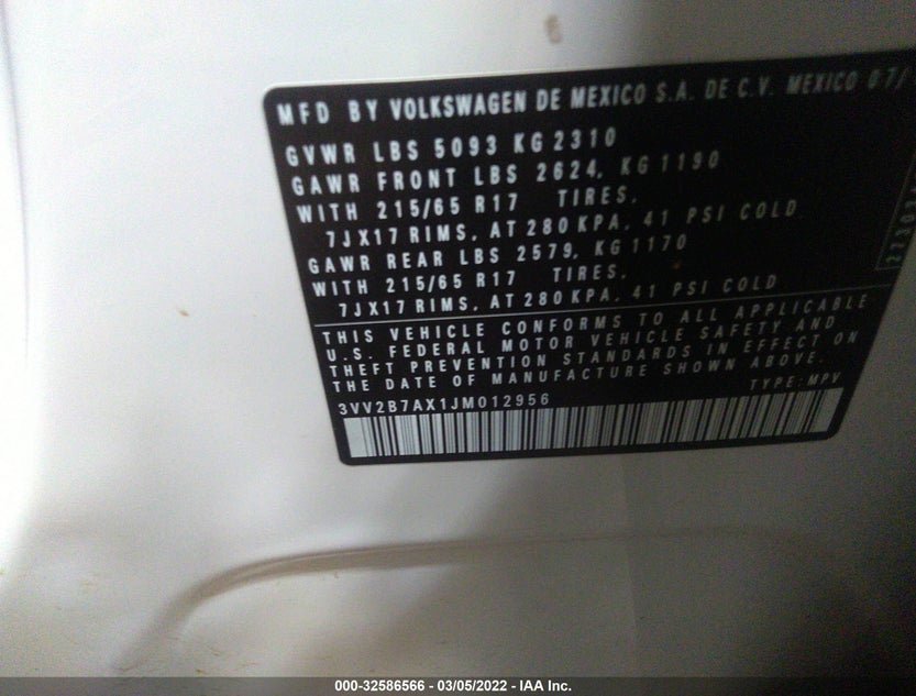 3VV2B7AX1JM012956