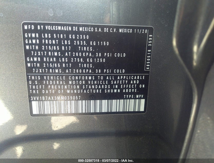3VV1B7AX3MM039057