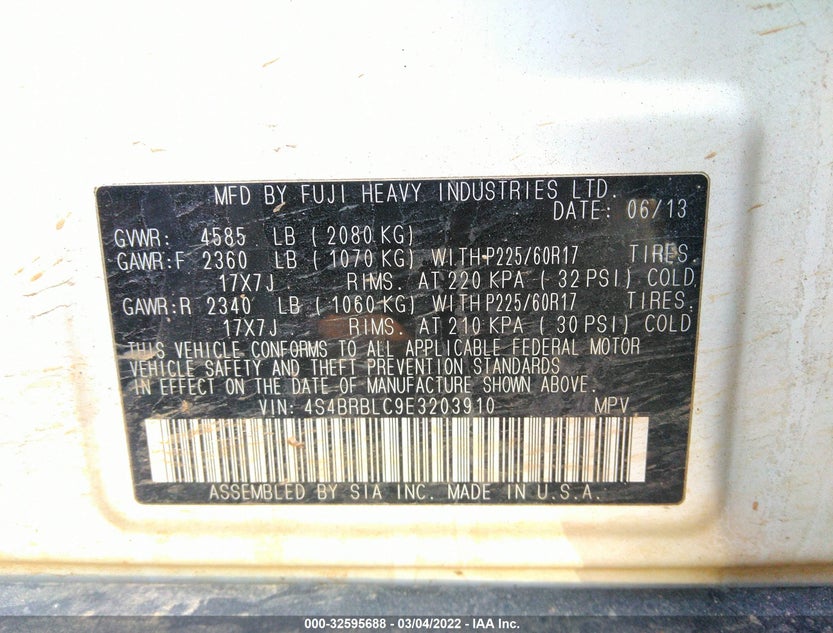 4S4BRBLC9E3203910