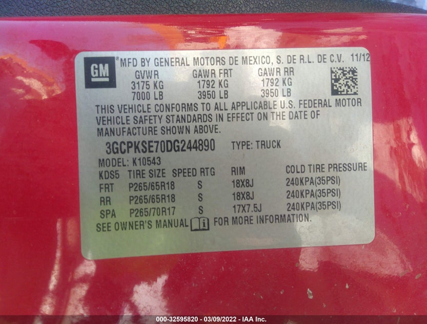 3GCPKSE70DG244890