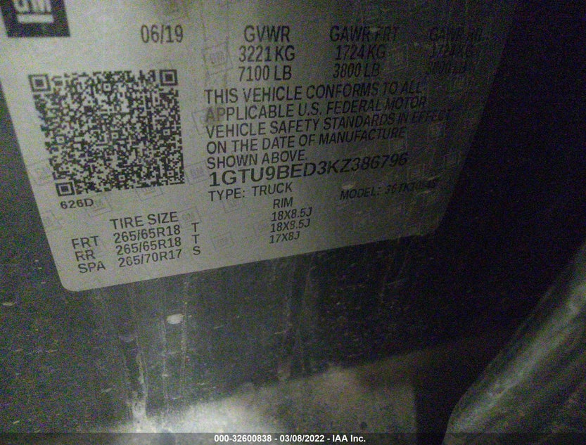 1GTU9BED3KZ386796
