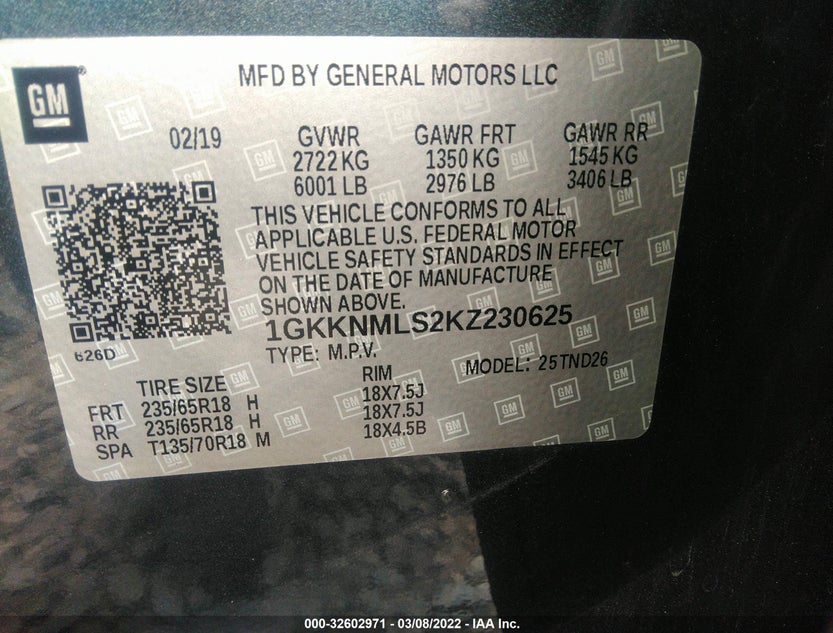 1GKKNMLS2KZ230625