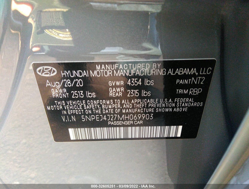 5NPEJ4J27MH069903