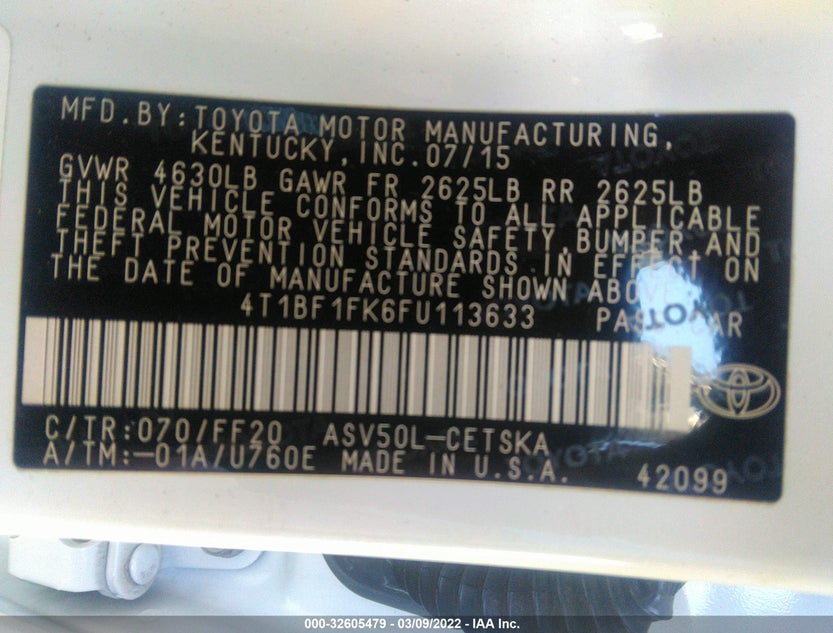 4T1BF1FK6FU113633