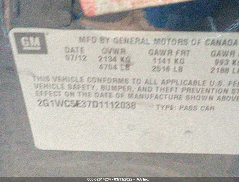 2G1WC5E37D1112038