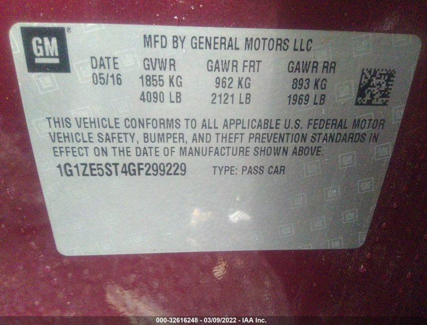 1G1ZE5ST4GF299229