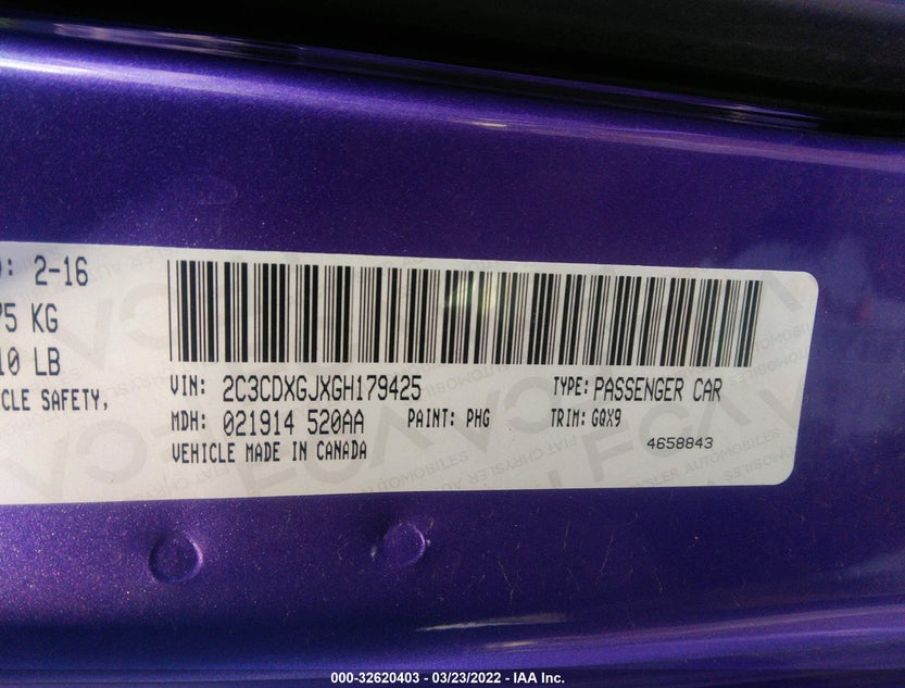 2C3CDXGJXGH179425
