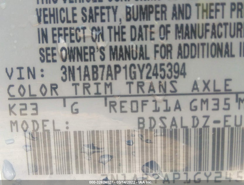 3N1AB7AP1GY245394