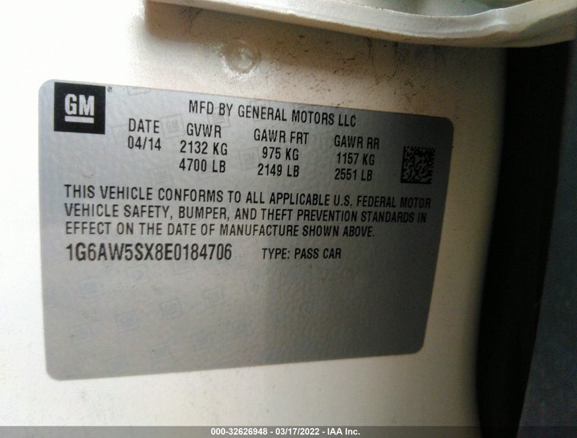 1G6AW5SX8E0184706