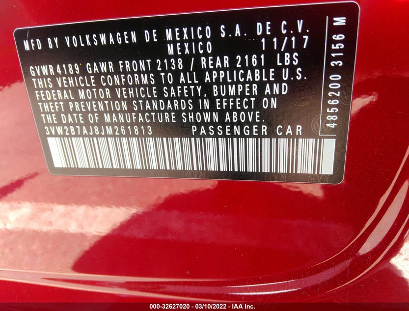 3VW2B7AJ8JM261813