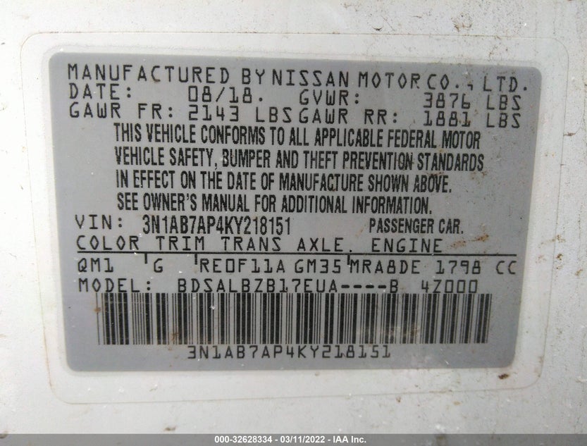 3N1AB7AP4KY218151
