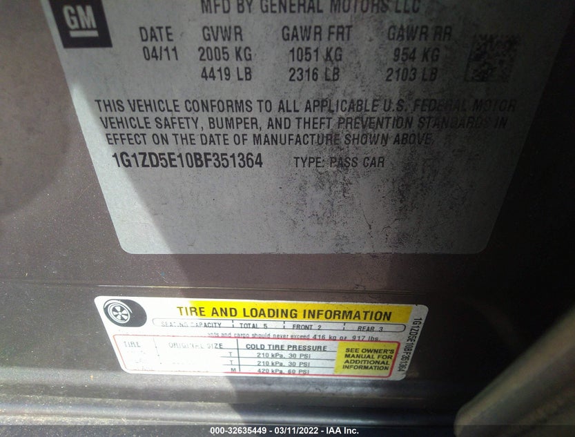 1G1ZD5E10BF351364