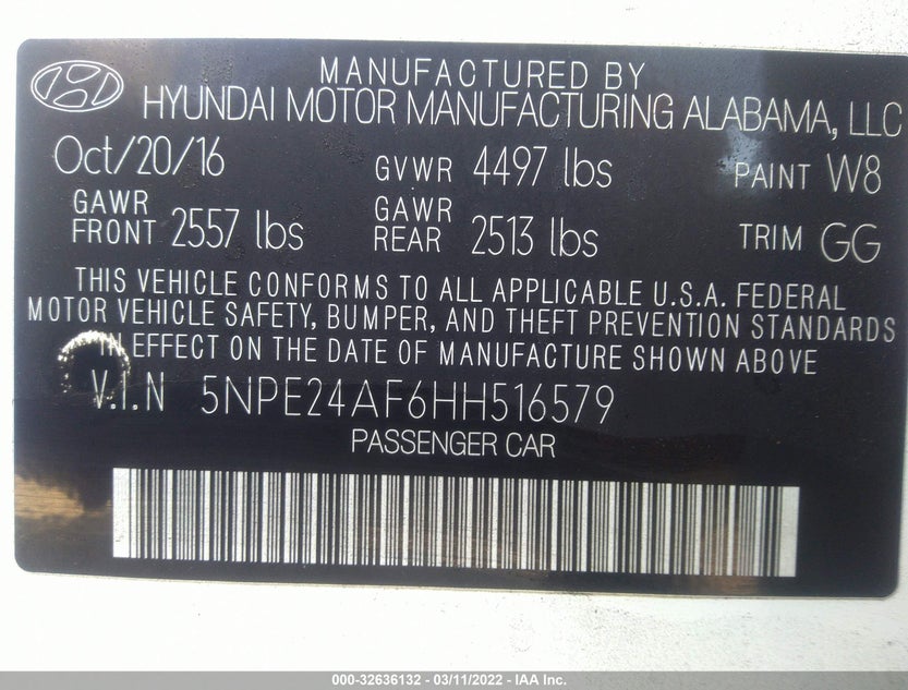 5NPE24AF6HH516579